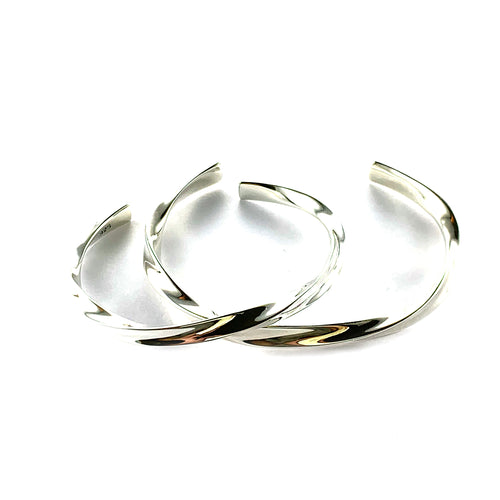 Twists silver couple bangle