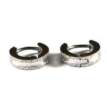 Two side snow cut circle stainless steel earring 3mm X 7mm