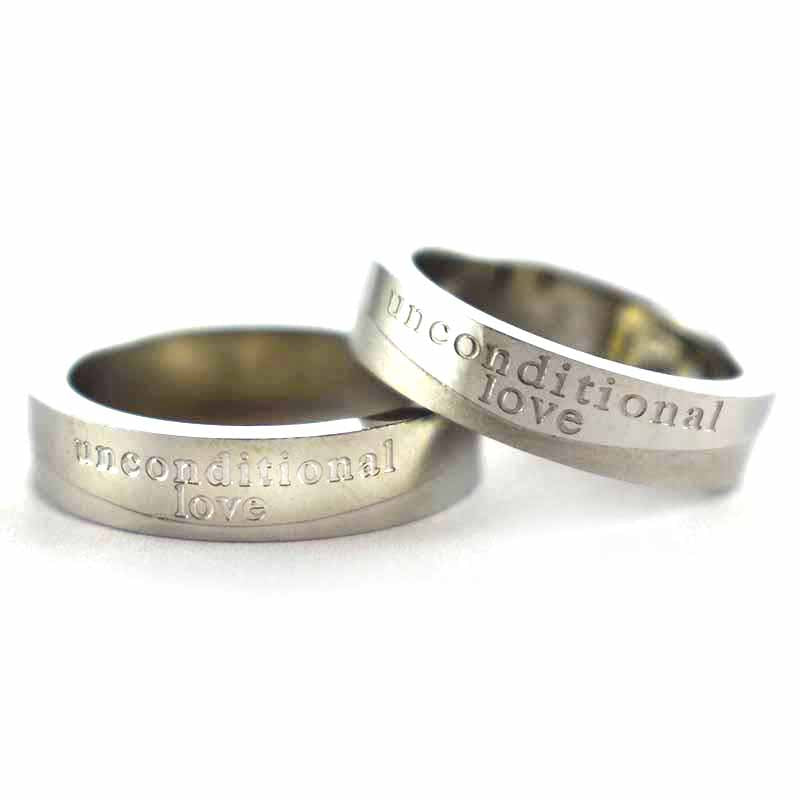 Unconditional Love stainless steel couple ring