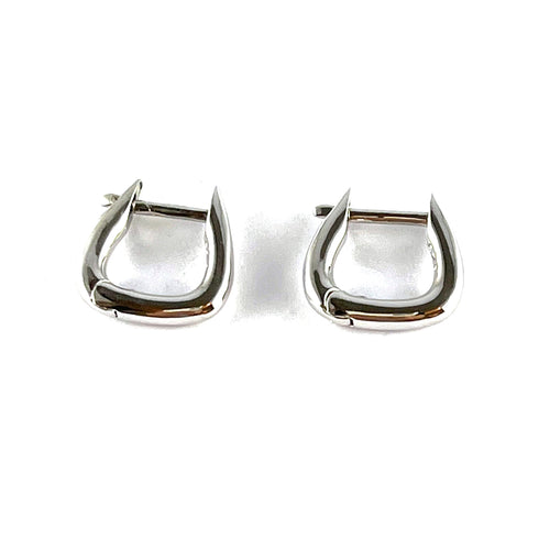 U shape silver circle earring