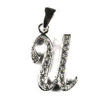 U silver pendant with 18K gold plating