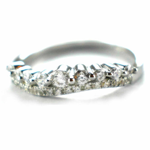 Wave pattern silver ring with platinum plating