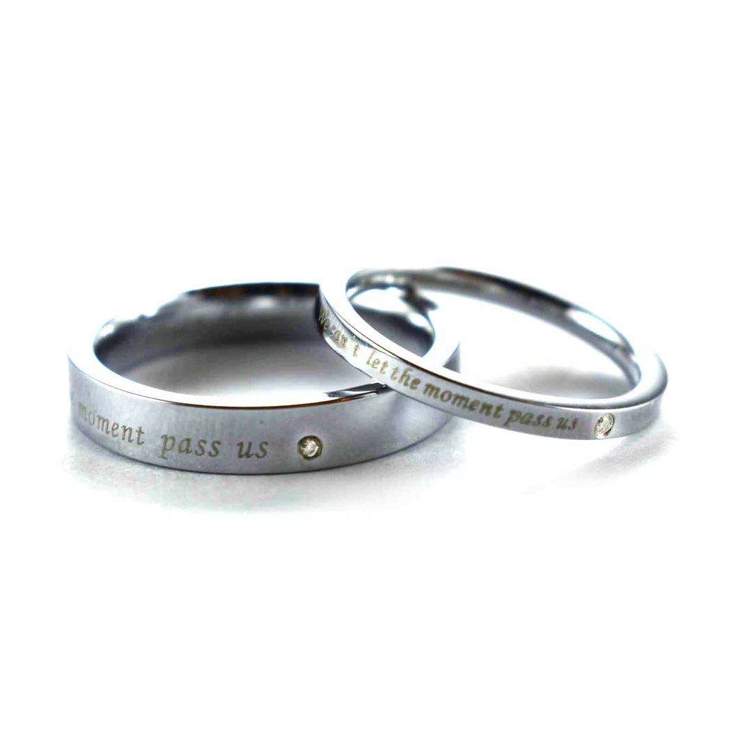 We can't let the moment pass us stainless steel couple ring