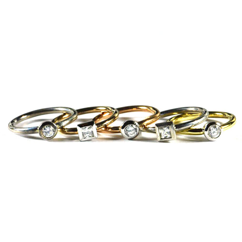 Geometry silver set ring