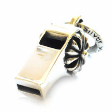 Whistle silver pendant with cross pattern