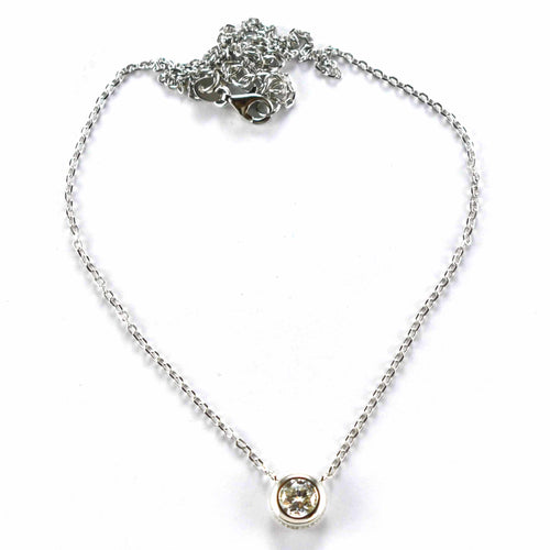 White CZ silver necklace