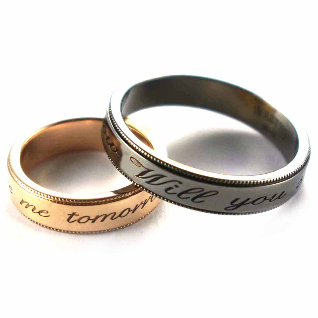 Will you still love me tomorrow silver couple with pink gold & black rhodium plating