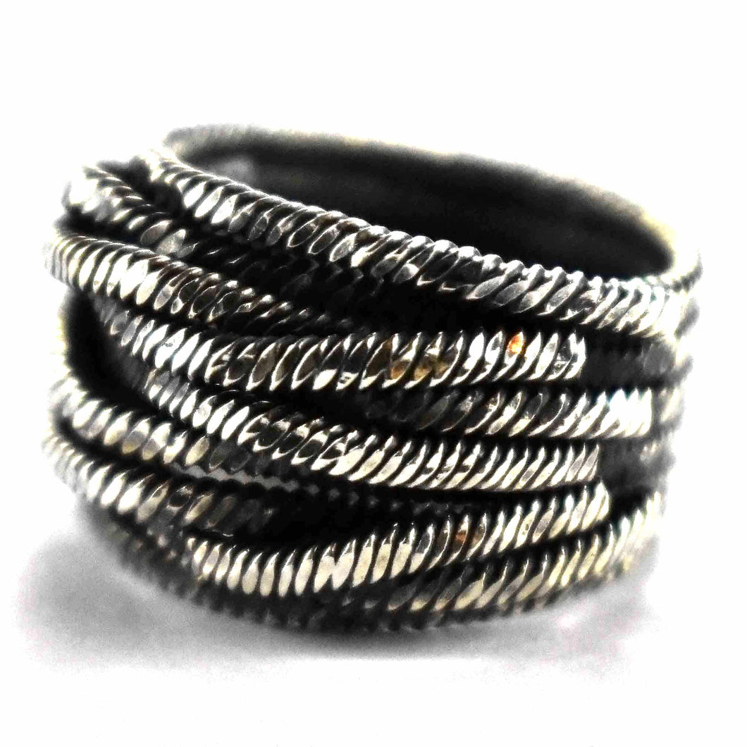Wire shape with oxidize silver ring