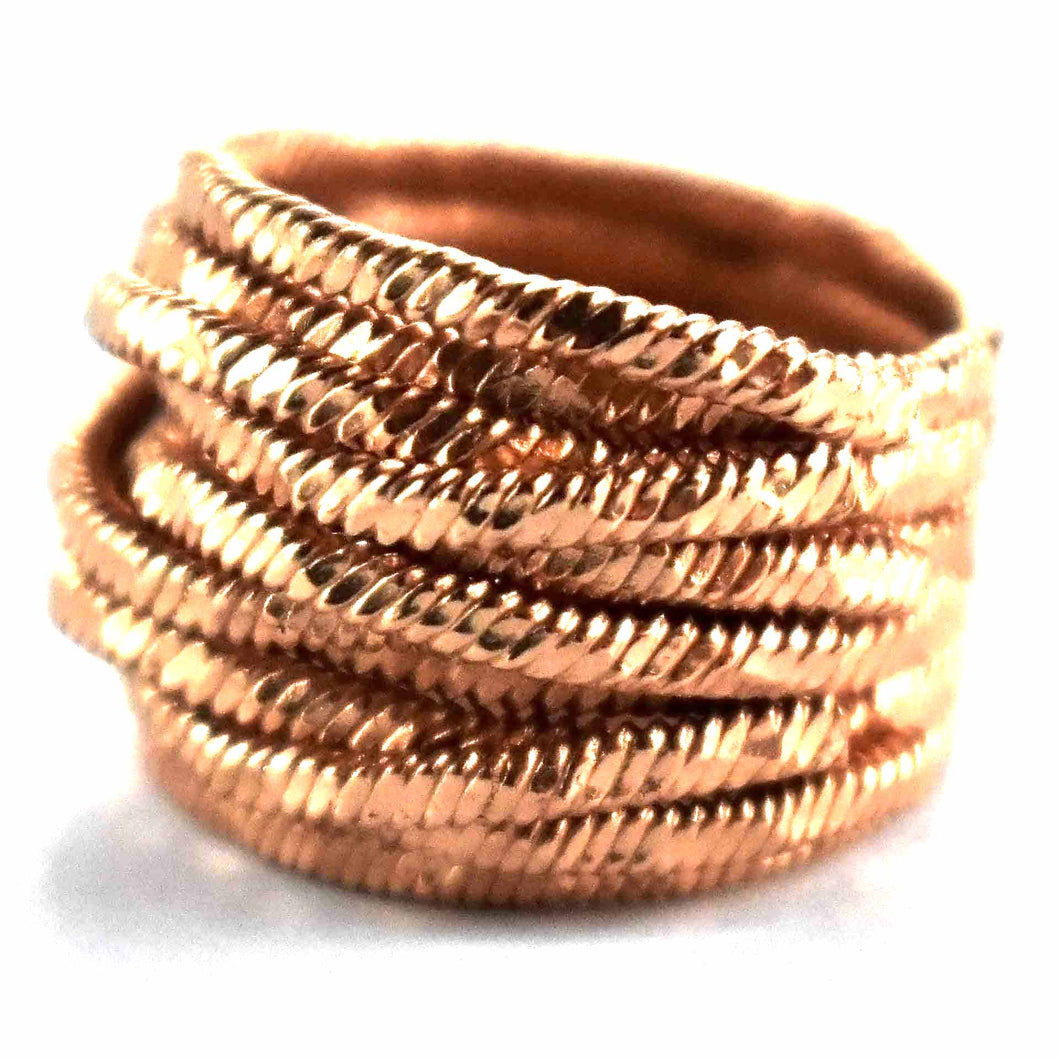Wire shape with pink gold plating silver ring