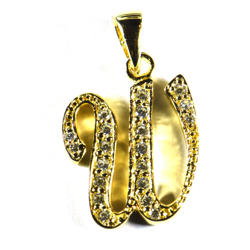 W silver pendant with pink gold plating