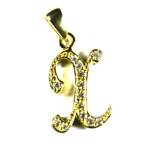 X silver pendant with 18K gold plating