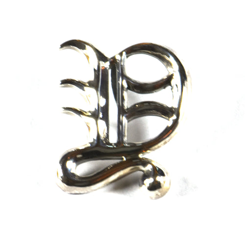 Y old english fonts silver pendant