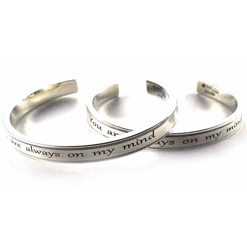 You are always on my mind silver couple bangle