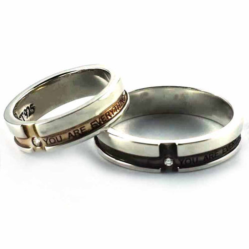 You are everything silver couple ring