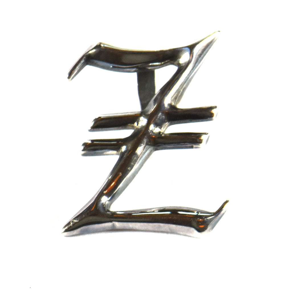Z old english fonts silver pendant
