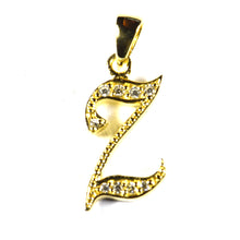 Z silver pendant with 18K gold plating