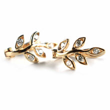 flower silver earring with white CZ & pink gold plating