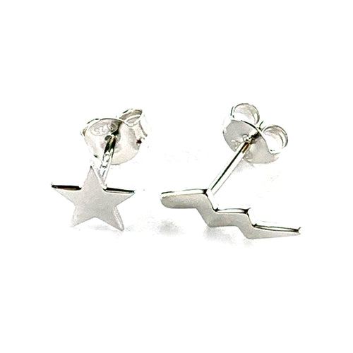 lighting & Star silver studs earring